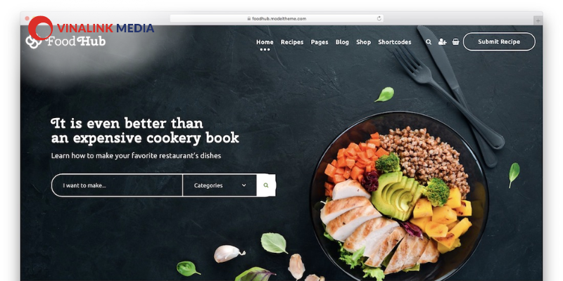 Mẫu Website Ẩm thực sang trọng